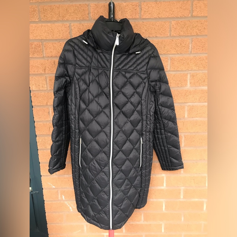 MICHAEL Michael Kors Black Quilted Down Coat with Detachable Hood